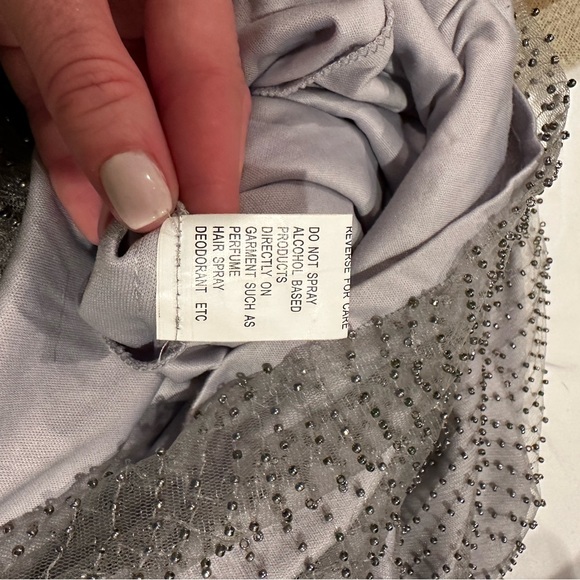 ⭐️KLEINFELD Storm Gray Beaded Evening Gown - Size 2 - Picture 7 of 8